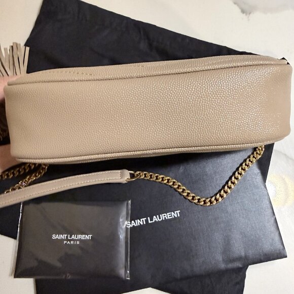 SAINT LAURENT Mini LOU Bag with Tassel Dark Beige Authentic - Picture 5 of 11